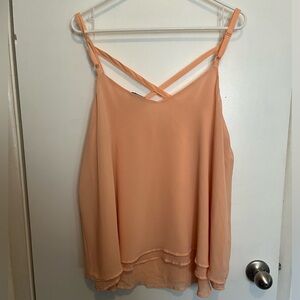 Torrid chiffon swing cami with criss-cross front